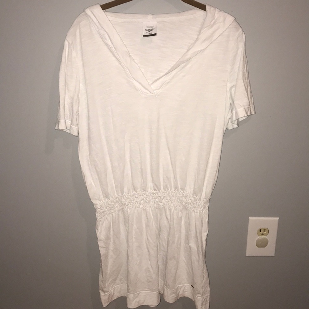 Hooded swimsuit coverup/dress.